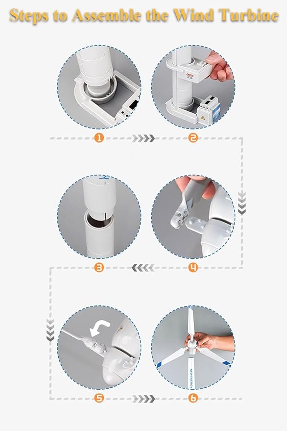 Wind Turbine Model, 21.65 Inch Large Size Generator Windmill Toy Science Kit STEM Experiment With Wind-up Rotatable Blades