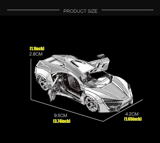 DIY 3D Car Metal Model 3D Puzzle 3D Laser Cut Jigsaw Toys 3D Metal Model Kit for Adults&Kids Mechanical Model Educational Toy Indoor Decoration Desk Toy Birthday Gift Collection Brain Teaser Puzzles
