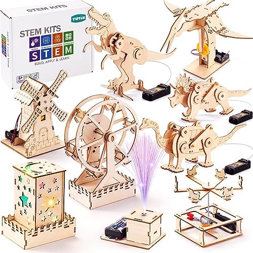 9 in 1 STEM Kits - Wooden Puzzles & Craft Kits for Boys & Girls Ages 8-12 by Yutin