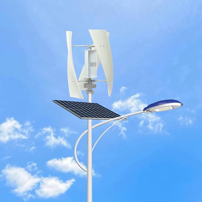 Bepritm Vertical Axis Wind Turbine, Wind Generator Kit with Controller & IP67 Protection, Ultra-Quiet Design for Home, RV, Business, Industrial Energy Supply (100W 12V White 4 Blades)