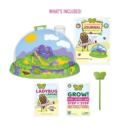 Insect Lore Ladybug Land – Live Ladybug Growing Kit with Pre-Paid Voucher for 10-15 USA Grown Larvae | STEM Educational Insect Habitat for Kids | Observe, Raise & Release Ladybugs