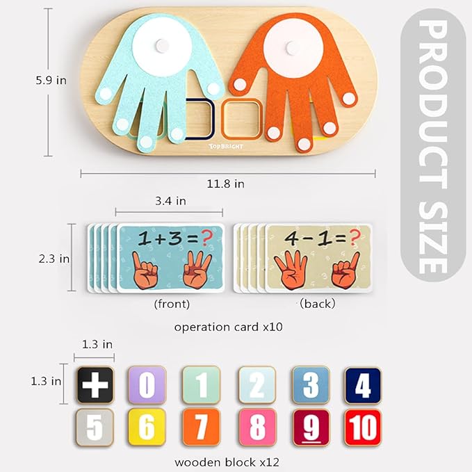 TOP BRIGHT Preschool Learning Toys for Toddlers 2-4, Montessori Toys for 3-5 Year Old Boys Girls Birthday Gifts, Educational Math Manipulatives Number Counting Blocks