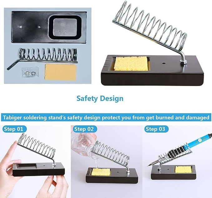 Soldering Iron Kit, LCD digital display, inner-heat, Adjustable Temperature Soldering Iron, Digital Multimeter Kit, Multi Tester, 5pcs Solding Tips (Orange)