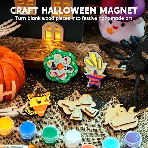 JOYIN 12 pcs Fantasy Wooden Magnets, Kids Unicorn Painting Craft, Spring and Rainy Day Activities School Art Projects, Toys for Kids Aged 3+ Birthday Easter - Image 3