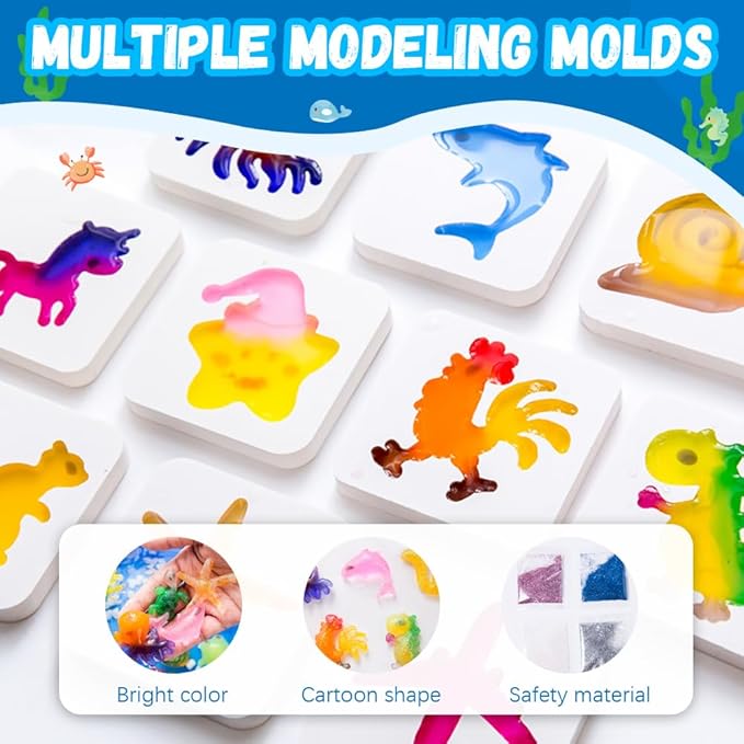 Magic Water Gel Toy Kit, 2026 Upgraded Aqua Fairy Water Gel Kit, Handmade Magic Fairy Waters Gels Set, DIY Magics Waters Gels Kits, Christmas Birthday Gifts Crafts Art DIY Kits (60ml - 6Color)