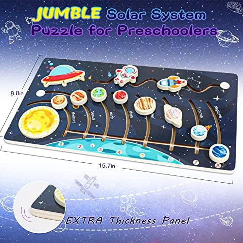 Zeoddler Movable Solar System Puzzle for Kids 3-6, Wooden Space Toys for Kids, Planets for Kids Preschool Learning Activities, Gift for Boys, Girls - Image 5