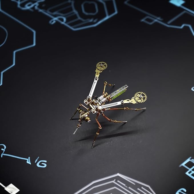 Mechanical 3D Steampunk Metal Puzzle Insects Mosquito Model Personalized Gifts Mind Relaxation Building Project Cool for Birthday (Mosquito)