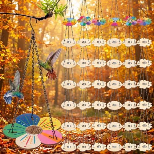 36 Pack Bird Feeder Craft Kits with Metal Chains for Fall, Flower,Round by DoubleFill