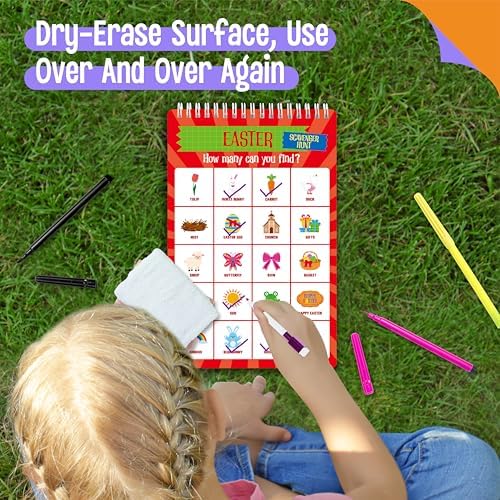 SpriteGru Scavenger Hunt Activities Book, 30 Road Trip Bingo Games, Reusable & Erasable Game Pad, Interesting Explore and Find Activity Travel Toy for Road Trip, Airplane Travel - Image 6