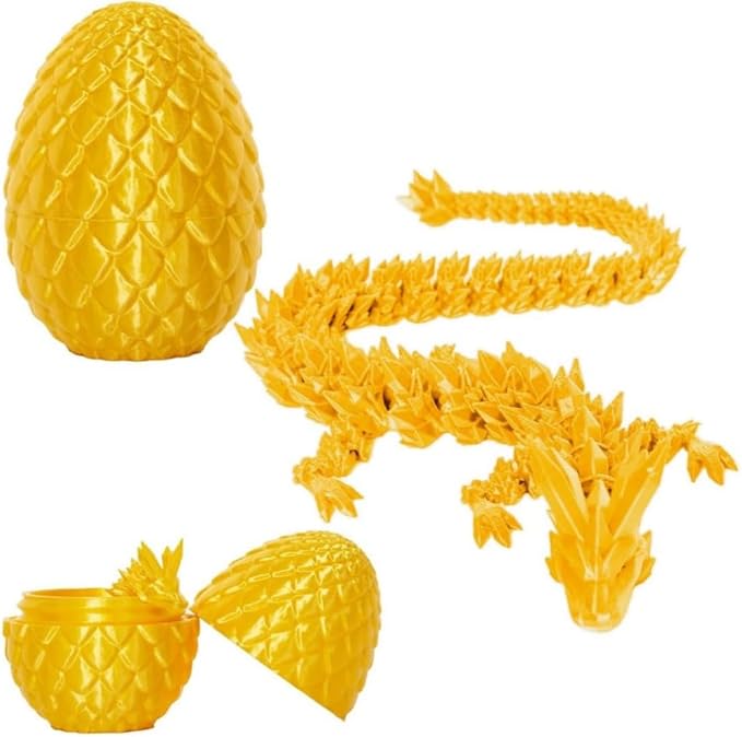 3pcs 12in 3D Printed Crystal Dragon,3D Printed Flexible Articulated Dragon,Home Office Decor Executive Desk Toys, Fidget Toys for Autism/ADHD