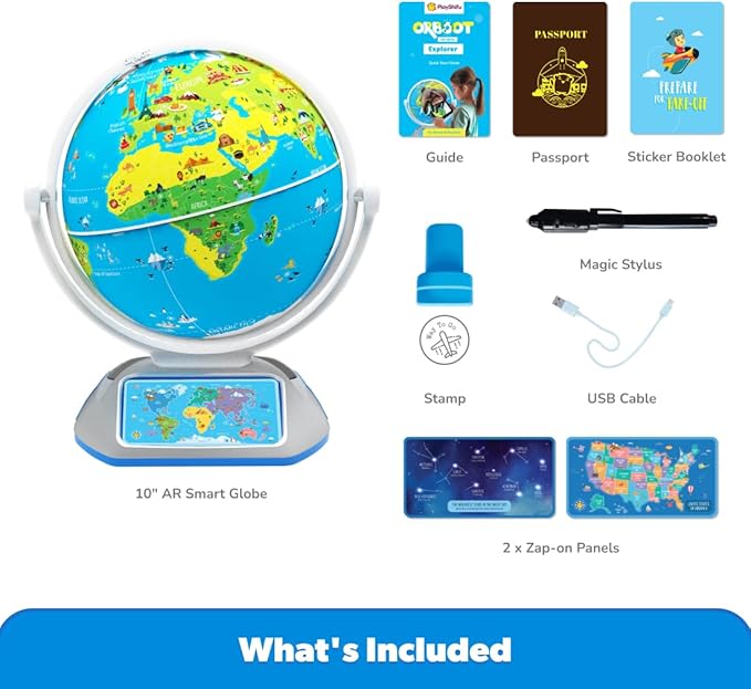PlayShifu Interactive Globe for Kids – Orboot Earth Explorer: Tech Powered Interactive Globe for Kids | Smart Gift for Ages 4+ | 400+ Wonders, 1000+ Facts | Constellation Mode & Fun Games | Magic Stylus | Educational STEM Toys for the future scientists