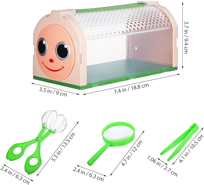 SAFIGLE Insect Observation Box for Kids with Transparent Critter Cage Outdoor Nature Exploration Toy Butterfly Kit and Bug Habitat Portable 7.16 X 3.62 X 3.22 Inch Explorer Kit