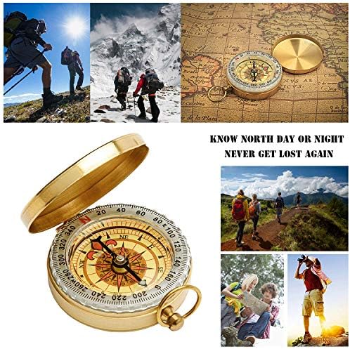 Retro Pirate Telescope Zoomable 25x30 Spyglass Portable Collapsible Handheld Telescope Vintage Monocular for Kids & Survival Gear Compass Pocket Military Compass for Camping Boating - Image 6