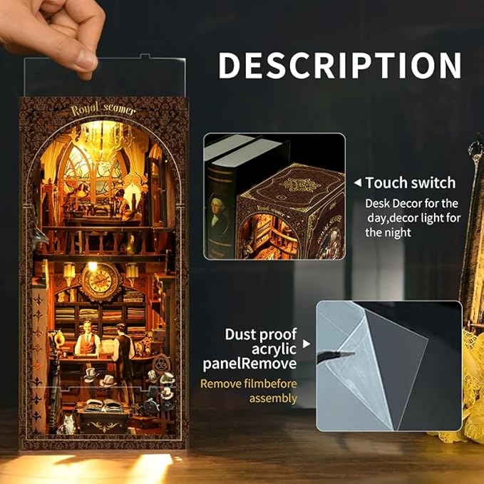 Book Nook Kit,Royal Seamstress Miniature House kit,DIY Tiny House Doll,Bookend Bookshelf Decor Model Build.（Royal Seamstress）