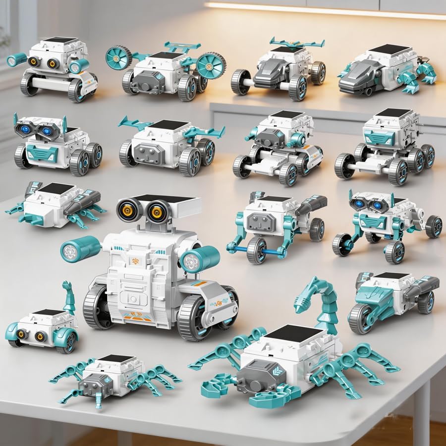 Solar Robot Kit 16 in 1 for Kids Ages 8-12, STEM Science Building Toys, DIY Educational Solar Powered Robot Toy, Engineering Learning Construction Set, Birthday Gifts for Boys Girls - Image 2