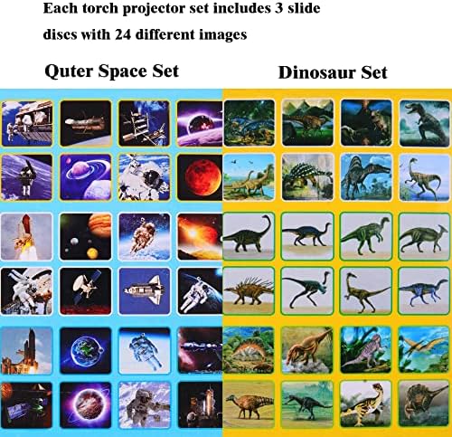 Georgie Porgy Slide Torch Projector Toys Flashlight for Kids Educational Solar System Planet Toys Science Set Wall Ceiling Tents Dino Night Lamp Gifts for Boys Girls (Outer Space + Dinosaur) - Image 5