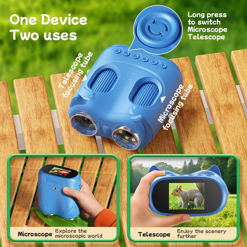 2 in 1 Microscope and Telescope, 4K 2.0" Screen, 1000X Microscope for Kids - Image 2