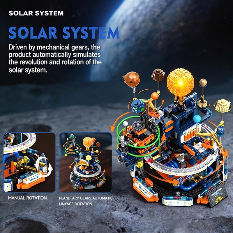 Solar System Globe Building Set, 1140 Pcs STEM Planet Assembly Model for Teens - Image 4