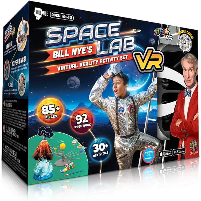 Abacus Brands Bill Nye's VR Space Lab - Virtual Reality Kids Science Kit, Book and Interactive STEM Learning Activity Set (Bill Nye Space (2025 Version))