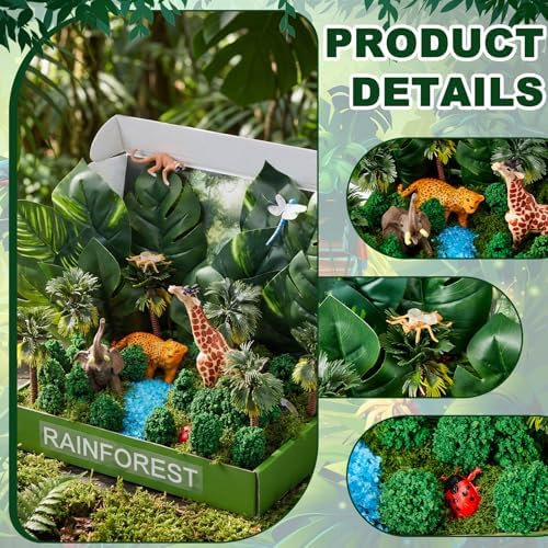 AmazingSpark 72 Pcs Rainforest Diorama Box Kit Jungle Habitat Project - Image 4