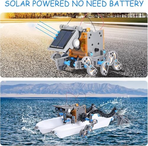 Toys for Ages 8-13,12 in 1 Stem Project Solar Robot Toy for 10 Years Old Autism Boy,Science Kits for Kids Age 8-14,Building Gear Toy Christmas Birthday Gift Idea for Boy Age 8 9 10 11 12 13 14 - Image 5