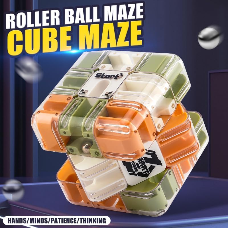 Large 3D Labyrinth Cube Puzzle, 3D Magic Cube Maze Ball Puzzle, Spatial Awareness Brain Training Toy for Stress Relief & Logic Development, Educational Focus Game Gift for Adults Teens - Image 2