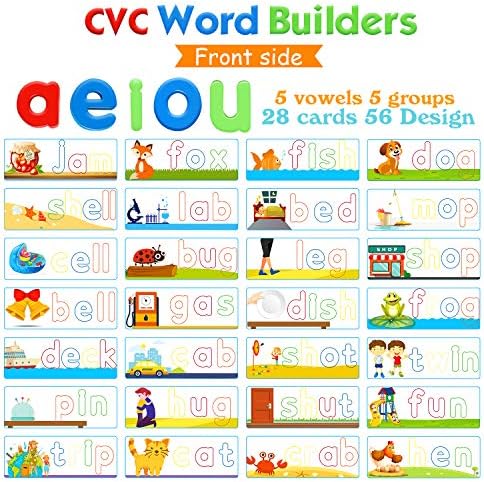 SpringFlower See & Spell Matching Letter Toy,Learning Educational Toy For 3 4 5 6 Years Old Boys And Girls,Preschool Learning Activities,Shape & Color Recognition Game,Cvc Word Builders For Kids,80Pcs - Image 2