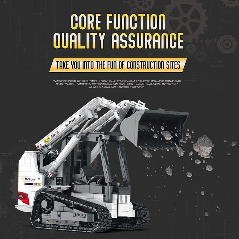Technology Loader Building Block Set, 2.4G/APP RC Steer Loader Vehicle Construction Toys with Motor, Track Loader Building Toy Gift for Adults and Teens - 1227 Pieces - Image 2