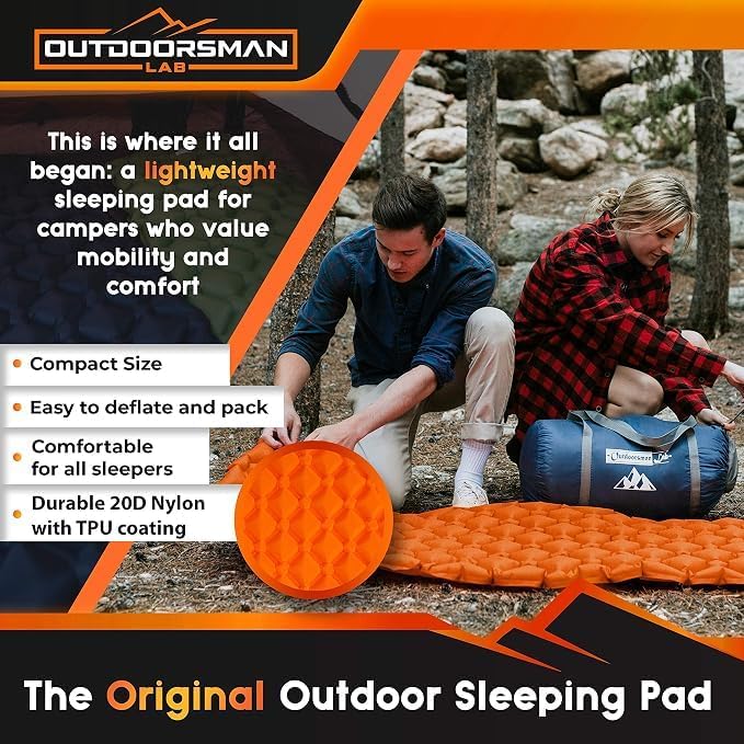 Sleeping Pad for Camping - Patented Camp Mat, Ultralight - Best Compact Inflatable Air Mattress for Adults & Kids - Lightweight Hiking, Backpacking, Outdoor & Travel Green - Image 3