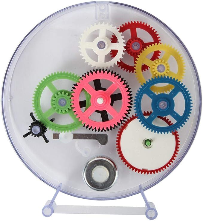 Lily's Home 31 Pieces Do-It-Yourself Children's First Puzzle Clock Kit, No Batteries Required, Learn How Clock Gears Work, Colorful and Educational Gift for Kids, Mechanical, Multi-Colored