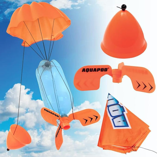 Original AquaPod Water Bottle Rocket Launcher Ultimate Accessory Pack - Soar to New Heights w Launcher Fins, Parachute, & Nose Cone - Fun & Educational STEM Toy- Great Science Gift & Activity for Kids