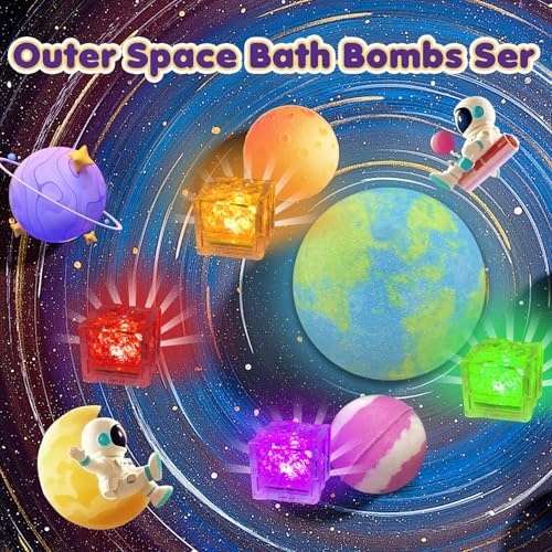Bath Bombs for Kids with Toys Inside, 8 Light up Bath Bomb of Solar System Set, Planet Bath Bomb with Surprise Inside, Kid-Friendly Bubble Bath Fizzies Gifts for Boys Girls - Image 5