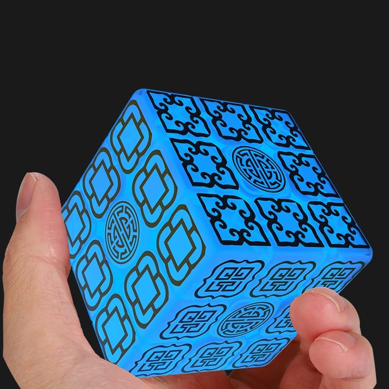 Auspicious Clouds Glow in Dark 3x3 Speed Cube, Luminous Magic Puzzle Cube Brain Teaser Game Toy by XINGLETOYS