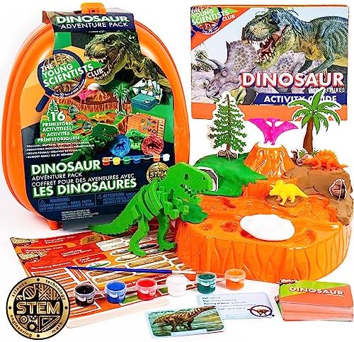 The Young Scientists Club Dinosaur Adventure Pack by Horizon Group USA, STEM Kit, 16 Educational Activities, Includes Reusable Backpack, DIY Foam Dinosaur & Fossils, 42-Piece Card Game & More, Multi by TheYoungScientistsClub