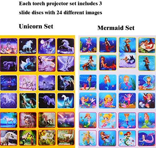 Georgie Porgy Children Projector Toys Educational Science Set Wall Ceiling Tent Torch Flashlight for Kids Gifts for Boys Girls (Unicorn + Mermaid) - Image 5