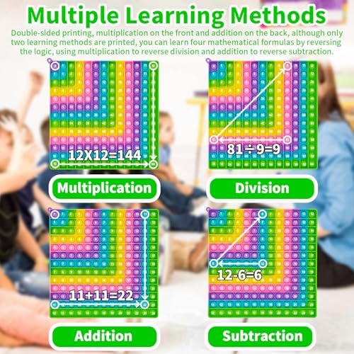 12x12 Multiplication & Addition Chart, Math Pop Learning Toy for Kids - Image 4