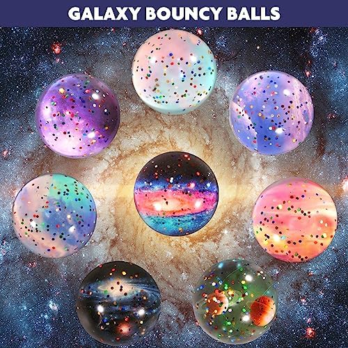 Pllieay 16PCS Solar System for Kids Galaxy Space Toys, 45mm Bouncy Balls Bulk and Galaxy Flashcards for Party Favors, Educational Space Toys - Image 2