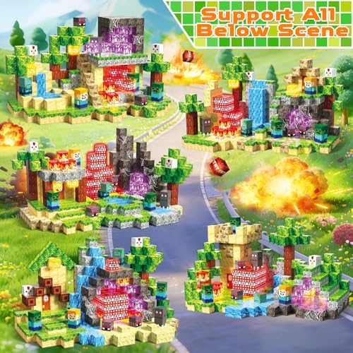 400PCS Magnetic Blocks with Light-Up Blocks - Magnetic Building Blocks Playset, Magnetic Stacking Cube Toys, STEM Sensory Montessori Learning Toys, Birthday Gifts for Kids Boys and Girls Age 3+ - Image 3
