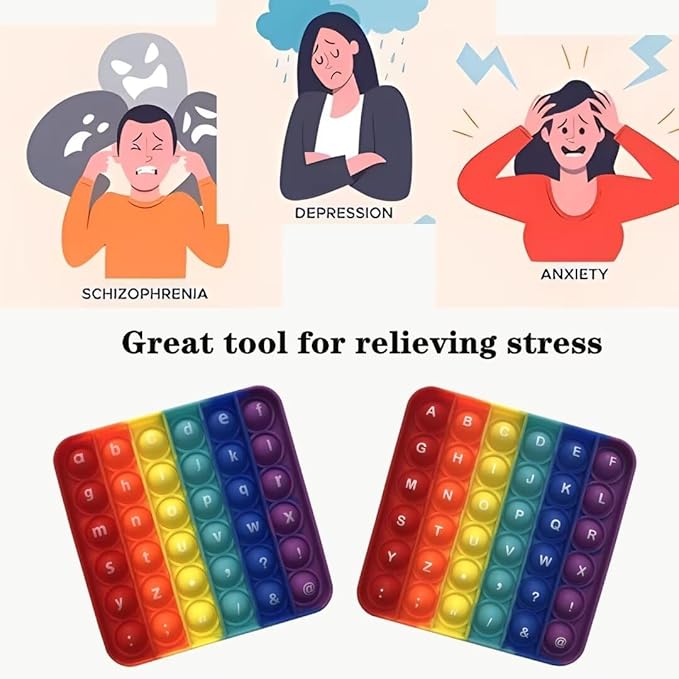 Alphabet Popper Fidggety Toy, Stress Relief Sensory Popping Game, Preschool Montessori Uppercase Lowercase Matching Game, ABC Letter Learning Educational Block (1 pcs Uppercase+Lowercase)