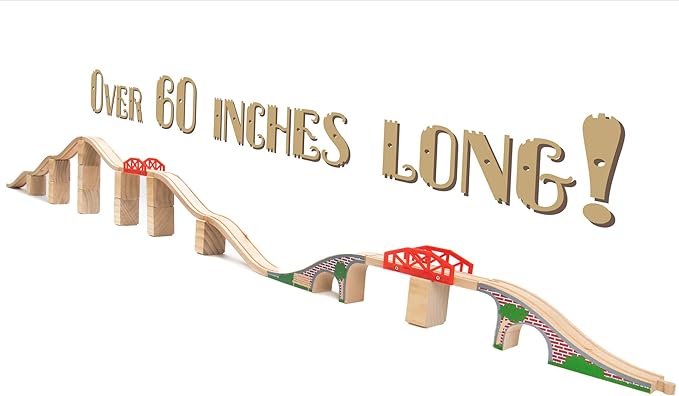 Conductor Carl Wood Train Track Bridge Expansion Pack| Compatible with Most Train Tracks| 21 Count (Pack of 1)