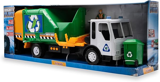 Mighty Fleet Titans 25" Huge Toy Semi w/Flatbed & Rescue Helicopter, Realistic Sounds & Lights, Batteries Included