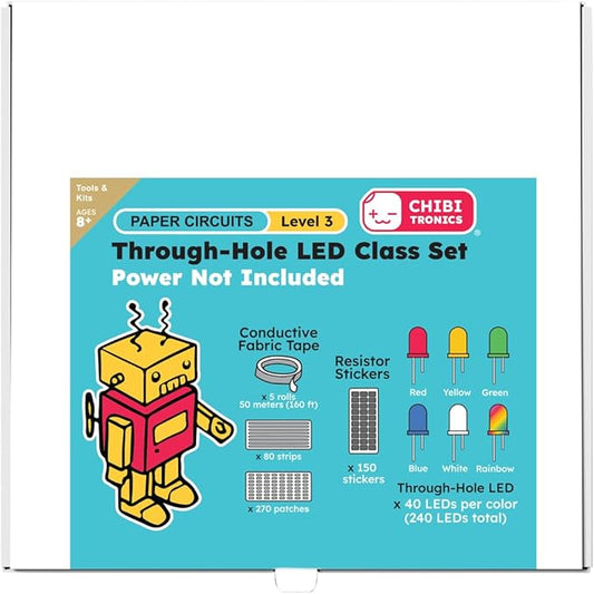 Through-Hole LED Class Set (Power NOT Included) 40 Students - Paper Circuits Level 3