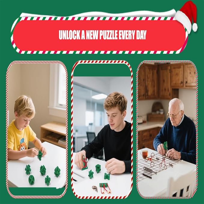 24 Pcs Brain Teaser Puzzles for Adults Teens - Wooden Puzzles 3D Puzzle Game Toys for Adults Teens - Unlock Interlocking Puzzle Adult IQ Education Smart Toys
