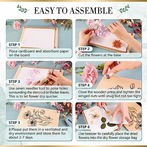 Aboofx Large Wooden Flower Pressing Kit, 10.8"x6.9" 6 Layers - Image 5