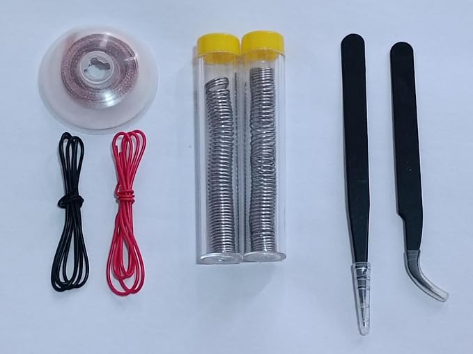 Adjustable Temperature Electric Soldering Iron Kit, Digital Multimeter Kit, Multi Tester, Voltage Tester, Measures AC/DC Voltage, Current, Resistance, Continuity, Diode, Triode Tester. (Red)