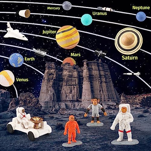 19PCS Planets Solar System Astronaut Figure Toy Children Solar Power Kit Space Exploration Spaceman Science Kit for Kids Party Birthday Gift - Image 3
