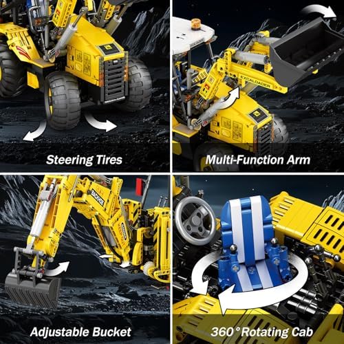 Reobrix RC Backhoe Loader Building Block Sets for Adults 2231PCS - Image 3