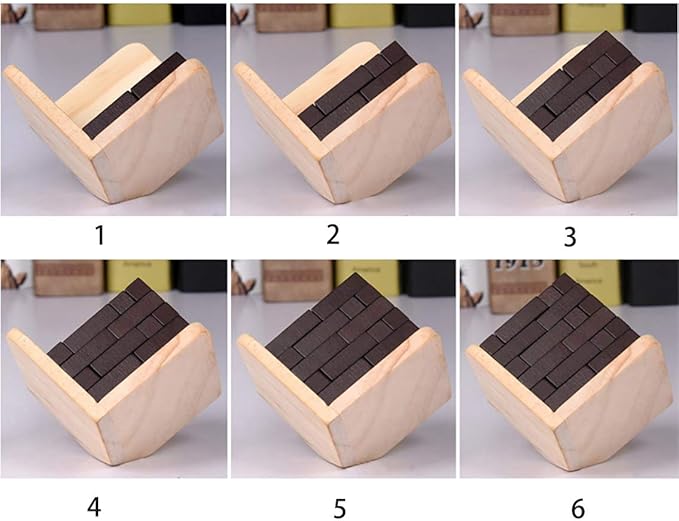 Wooden Brain Teaser Puzzles Cube Stocking Stuffers Wooden Puzzles T-Shaped Jigsaw Logic Puzzle Educational Games Toy for Kids and Adults by AHYUAN (Coffee)