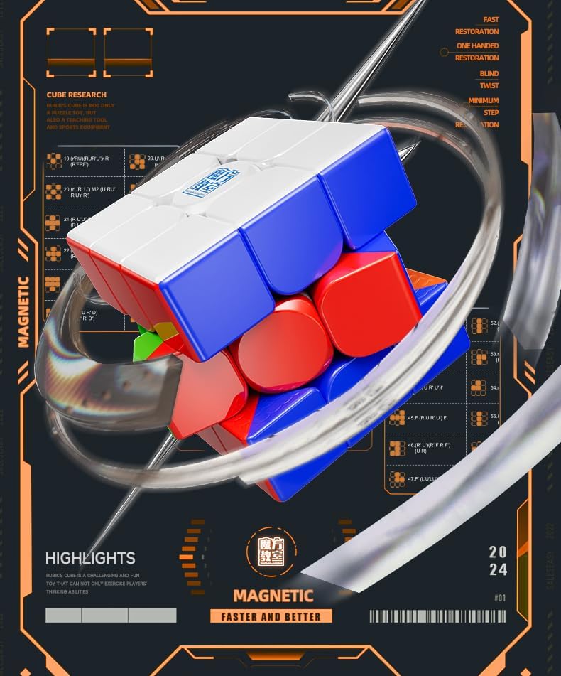 Bukefuno MoYu Meilong 3M V2 3x3 Magnetic Stickerless Speed Cube UV - Image 2