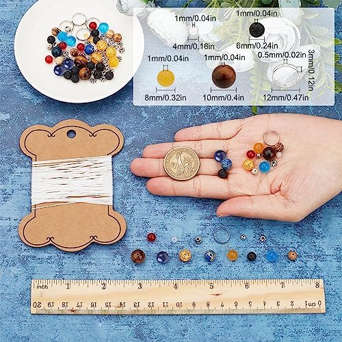 SUNNYCLUE 1 Box 300+Pcs DIY 10 Sets Solar System Bracelets Kit Universe Galaxy The Nine Guardian Planets Bracelet Necklace Tiger Eye Bead Natural Gemstone Beads for Jewelry Making Kits Craft - Image 3
